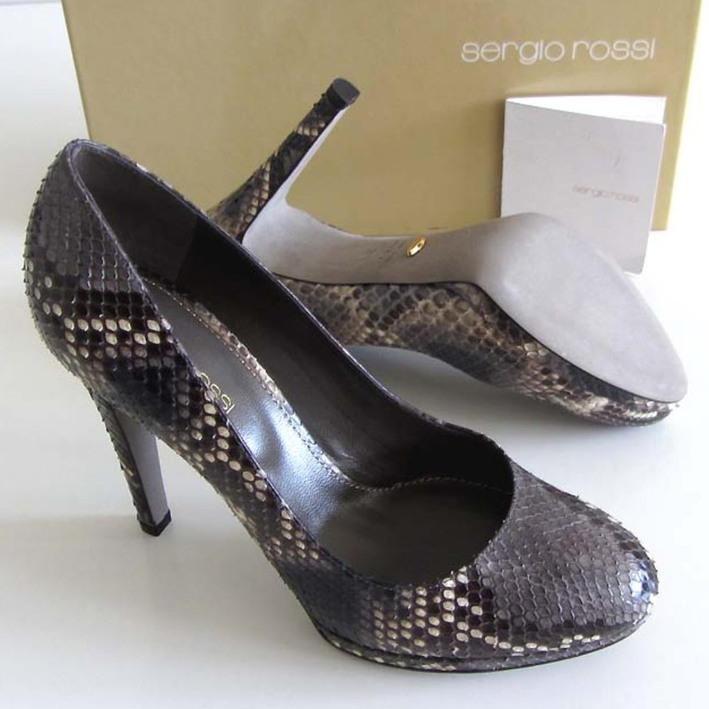 Sergio Rossi Exotic Python Platform Pumps 36 /6 Us - image 2